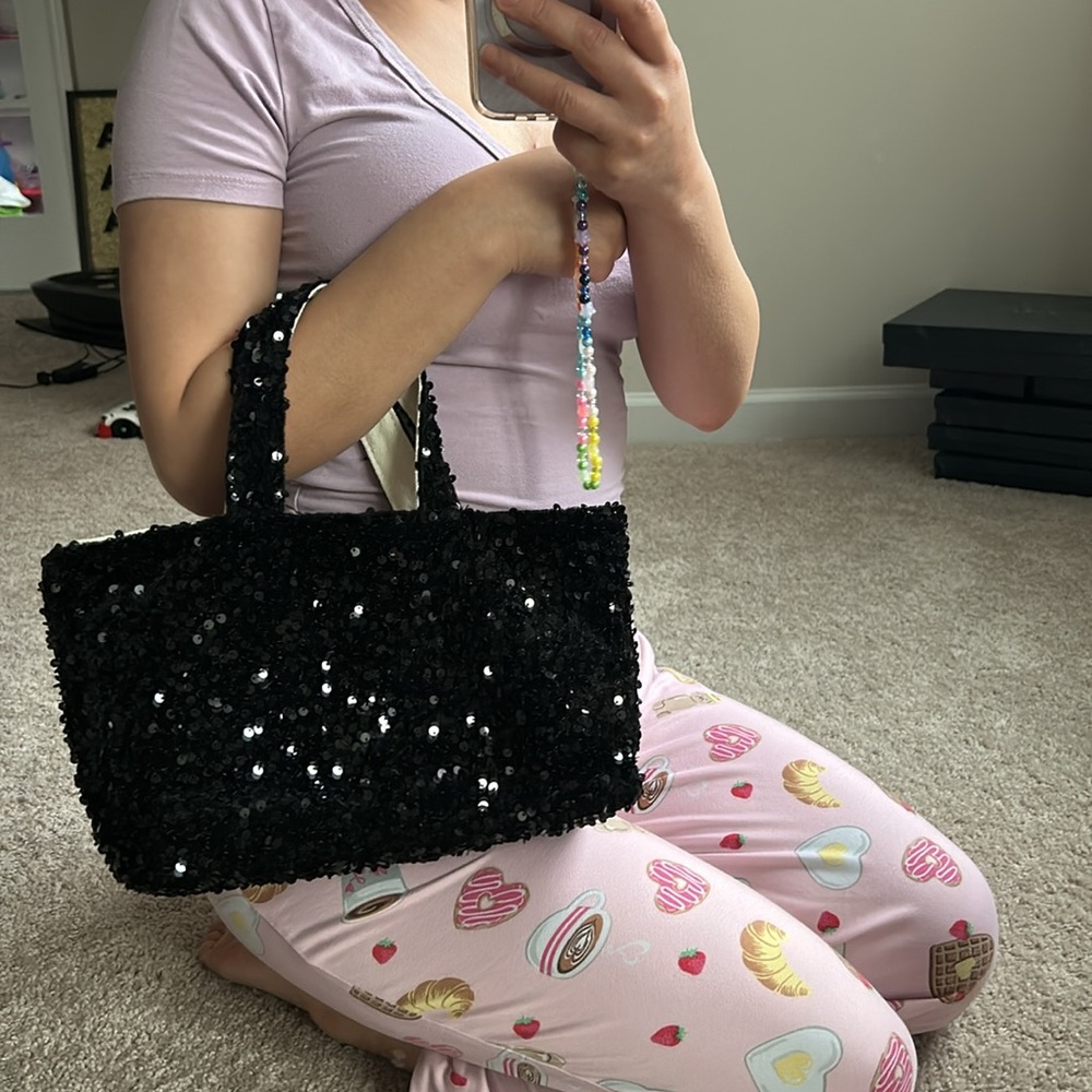 Canvas + sequin tote